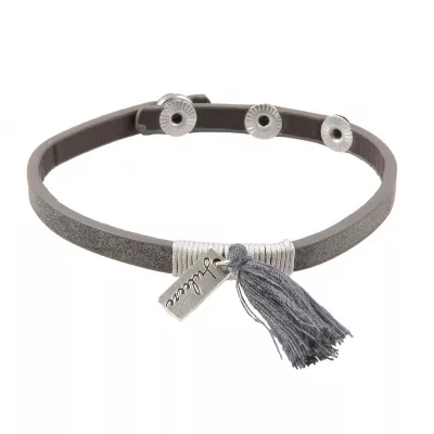 Clayre & Eef Armband Flan graufarbig