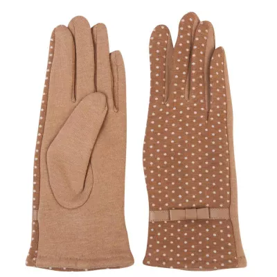 Clayre & Eef Handschuhe Set Dotted khaki