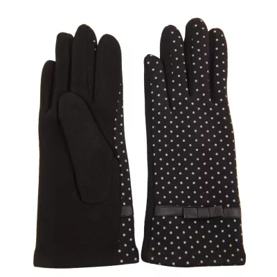Clayre & Eef Handschuhe Set Dotted schwarz