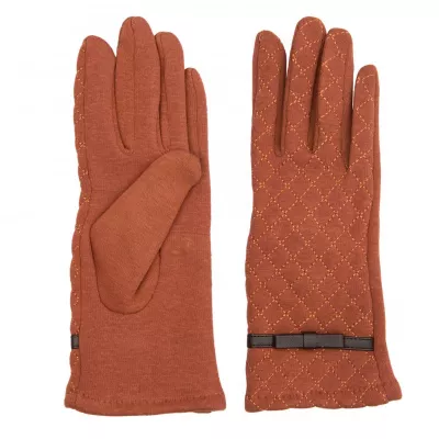 Clayre & Eef Handschuhe Set Stitchen Muster braun