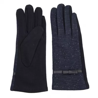 Clayre & Eef Handschuhe Set Sparkle blaufarbig