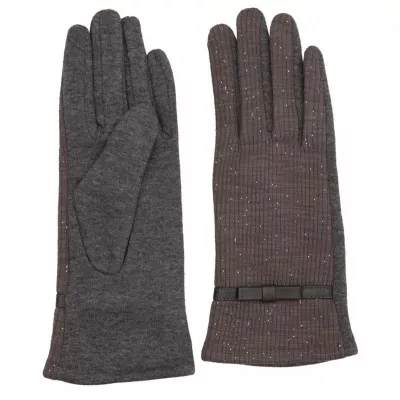 Clayre & Eef Handschuhe Set Sparkle graufarbig