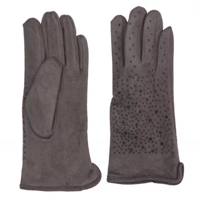 Clayre & Eef Handschuhe Set Luxury glitter graufarbig