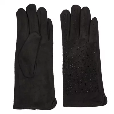 Clayre & Eef Handschuhe Set Luxury glitter schwarz