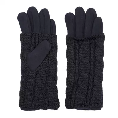 Clayre & Eef Handschuhe Set knitted Laurie blaufarbig