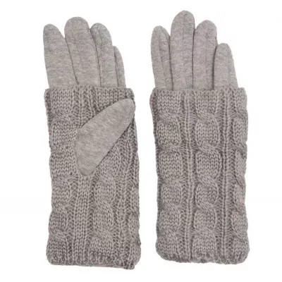 Clayre & Eef Handschuhe Set knitted Laurie graufarbig
