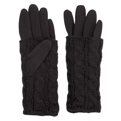 Clayre & Eef Handschuhe Set knitted Laurie schwarz