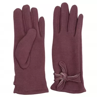Clayre & Eef Handschuhe Set Trendy Bow Aubergine