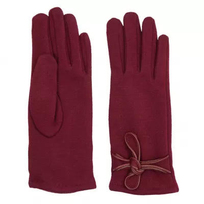 Clayre & Eef Handschuhe Set Trendy Bow bordeaux