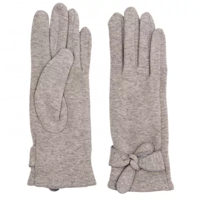 Clayre & Eef Handschuhe Set Trendy Bow graufarbig