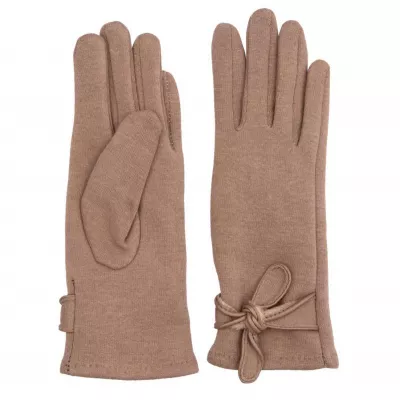 Clayre & Eef Handschuhe Set Trendy Bow khaki