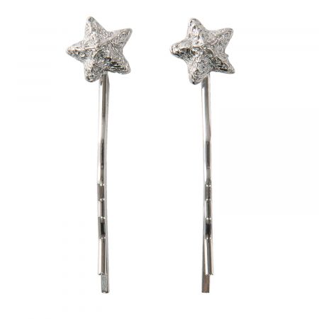 Clayre & Eef Haarklammer Lucky star (set 2) silberfarbig