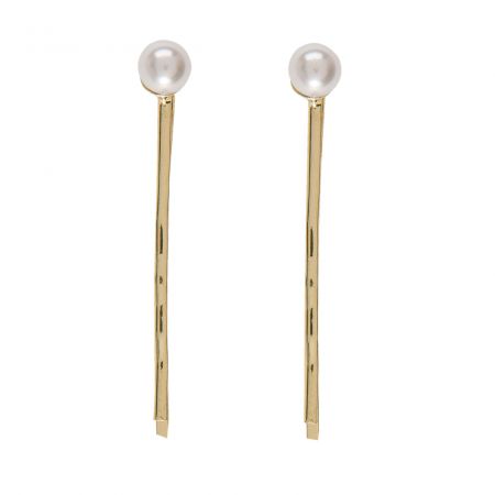 Clayre & Eef Haarklammer Pearl knob (set 2) goldfarbig