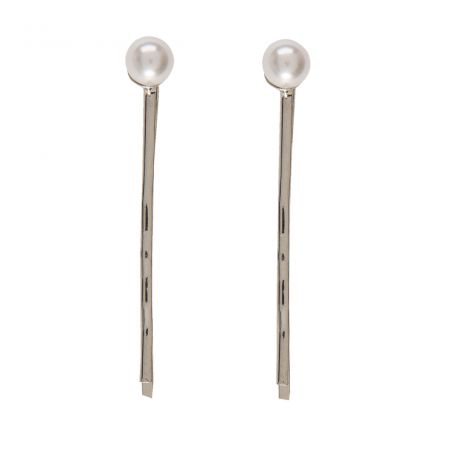 Clayre & Eef Haarklammer Pearl knob (set 2) silberfarbig