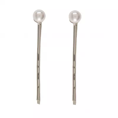 Clayre & Eef Haarklammer Pearl knob (set 2) silberfarbig