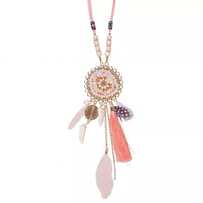 Clayre & Eef Halskette Latika pinkfarbig