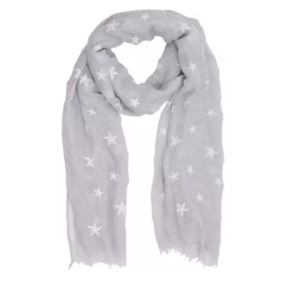 Clayre & Eef Schal Heavenly stars 70x180 cm graufarbig