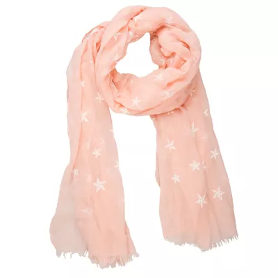 Clayre & Eef Schal Heavenly stars 70x180 cm pinkfarbig