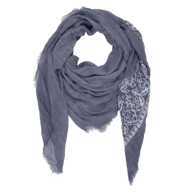 Clayre & Eef Schal Farah 140x140 cm blaufarbig