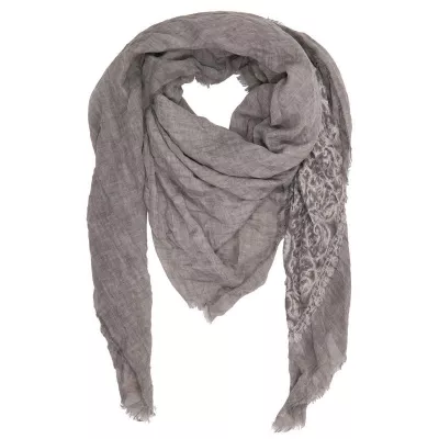 Clayre & Eef Schal Farah 140x140 cm graufarbig