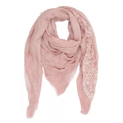 Clayre & Eef Schal Farah 140x140 cm pinkfarbig