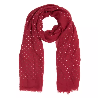 Clayre & Eef Schal Dots all over 70x180 cm rot