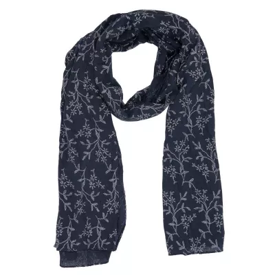 Clayre & Eef Schal Flower branches 67x180 cm blaufarbig
