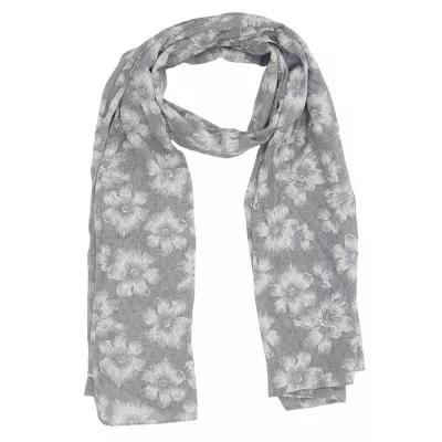 Clayre & Eef Schal Exotic flowers 67x180 cm graufarbig