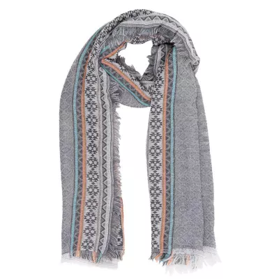 Clayre & Eef Schal Navajo 65x178 cm graufarbig