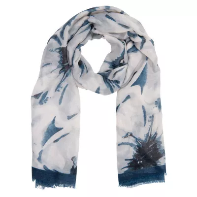 Clayre & Eef Schal Miami chic 90x180 cm blaufarbig