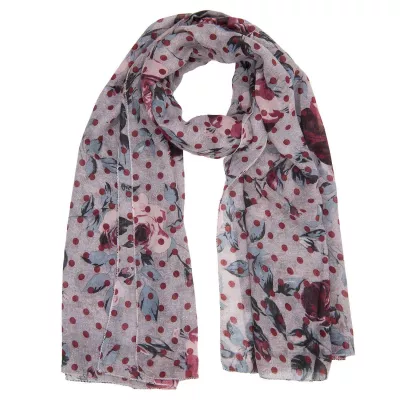 Clayre & Eef Schal Romantic rose 90x180 cm bordeaux