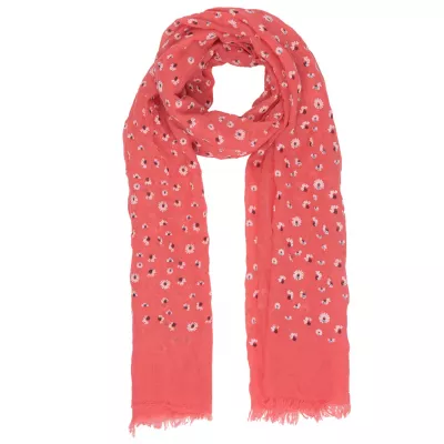 Clayre & Eef Schal Sweet Flowers 70x180 cm rot