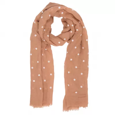 Clayre & Eef Schal Polka Dots 70x180 cm beige