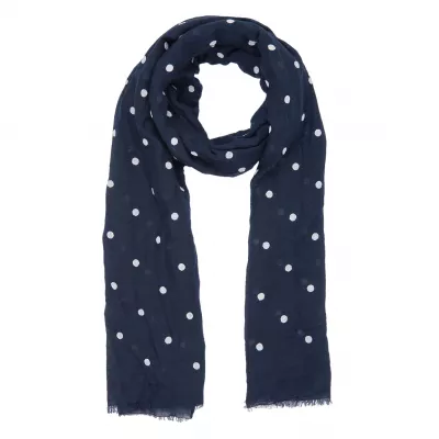 Clayre & Eef Schal Polka Dots 70x180 cm blaufarbig