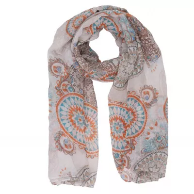Clayre & Eef Schal Mandala 90x180 cm beige