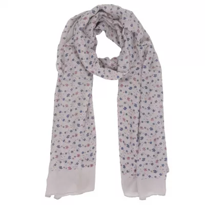 Clayre & Eef Schal Lovely flowers 80x180 cm graufarbig
