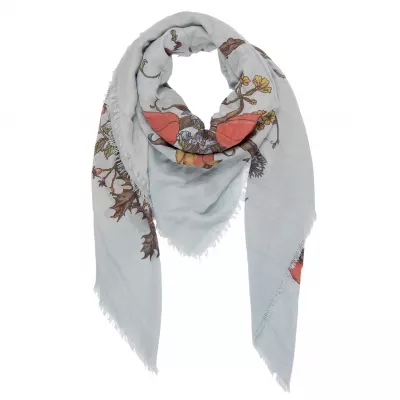 Clayre & Eef Schal Flower field 140x140 cm blaufarbig