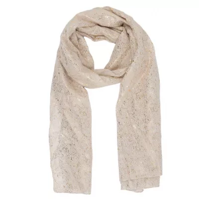 Clayre & Eef Schal Gold shimmer 70x180 cm natur