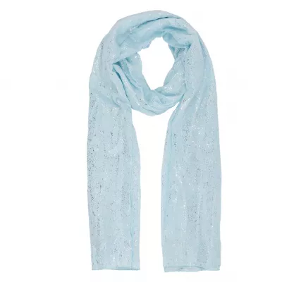 Clayre & Eef Schal Silver shimmer 70x180 cm blaufarbig