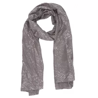 Clayre & Eef Schal Silver shimmer 70x180 cm graufarbig
