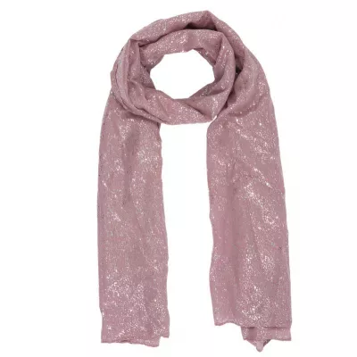 Clayre & Eef Schal Silver shimmer 70x180 cm pinkfarbig