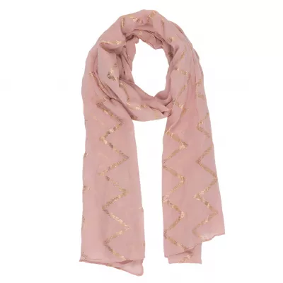 Clayre & Eef Schal Metallic chevron 70x180 cm pinkfarbig