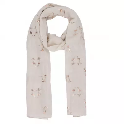 Clayre & Eef Schal Rose gold flamingo 70x180 cm natur