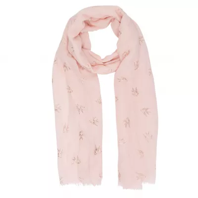 Clayre & Eef Schal Swallow 70x180 cm pinkfarbig