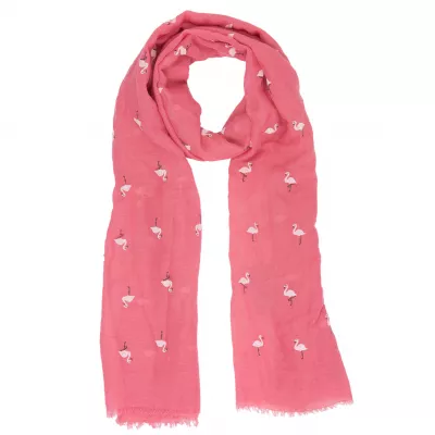 Clayre & Eef Schal Flamingo 70x180 cm pinkfarbig