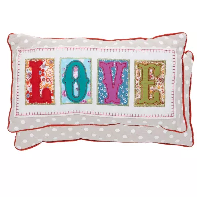 Clayre & Eef Kissenhülle Love 33x18 mit Inlett