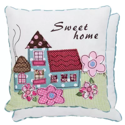 Clayre & Eef Kissenhülle Sweet Home 25x25 mit Inlett