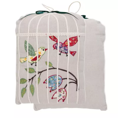 Clayre & Eef Kissenhülle Vogekäfig 27x36 mit Inlett