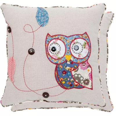Clayre & Eef Kissenhülle Eule 25x25 mit Inlett