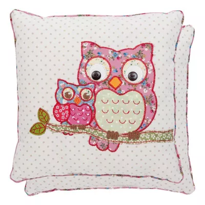 Clayre & Eef Kissenhülle Eule 30x30 mit Inlett